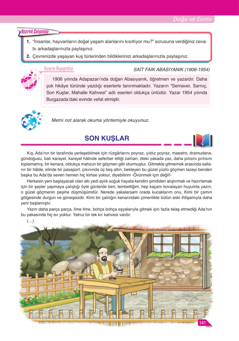 6. Sınıf Türkçe Ders Kitabı Cevapları Ata Yayınları Sayfa 141