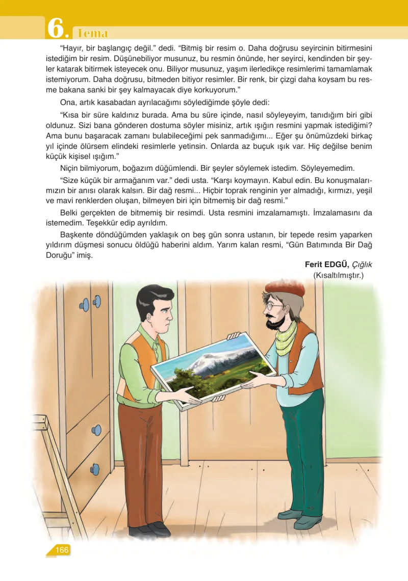 6. Sınıf Türkçe Ders Kitabı Cevapları Ata Yayınları Sayfa 166