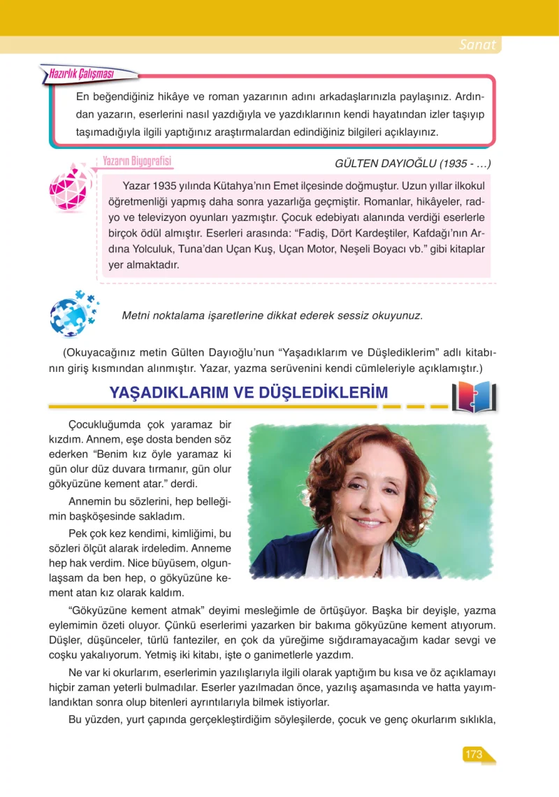6. Sınıf Türkçe Ders Kitabı Cevapları Ata Yayınları Sayfa 173