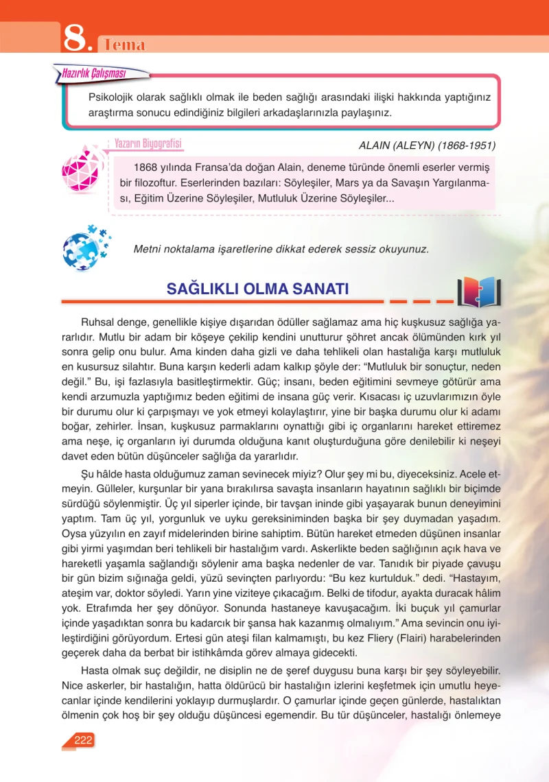 6. Sınıf Türkçe Ders Kitabı Cevapları Ata Yayınları Sayfa 222