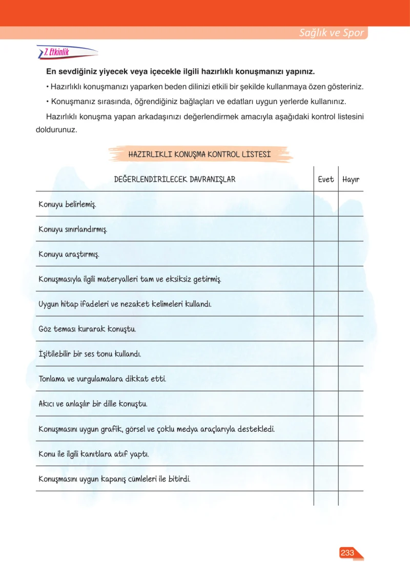 6. Sınıf Türkçe Ders Kitabı Cevapları Ata Yayınları Sayfa 233