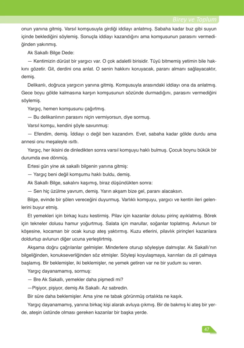 6. Sınıf Türkçe Ders Kitabı Cevapları Ata Yayınları Sayfa 47