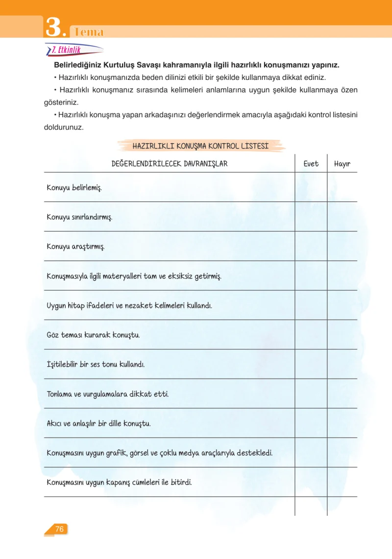 6. Sınıf Türkçe Ders Kitabı Cevapları Ata Yayınları Sayfa 76