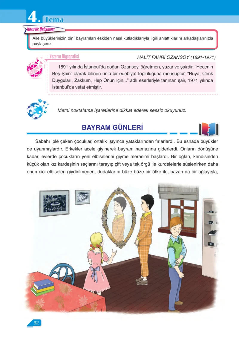 6. Sınıf Türkçe Ders Kitabı Cevapları Ata Yayınları Sayfa 92