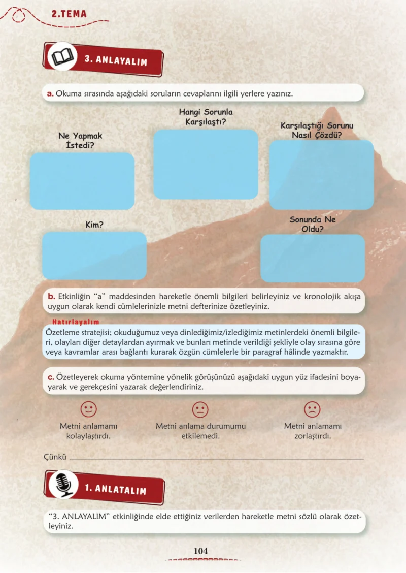 6. Sınıf Türkçe Ders Kitabı Cevapları Meb Yayınları 1. Kitap Sayfa 104