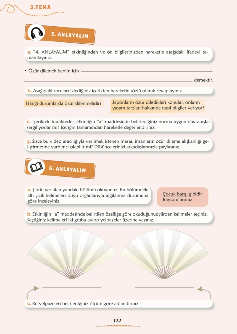 6. Sınıf Türkçe Ders Kitabı Cevapları Meb Yayınları 1. Kitap Sayfa 122