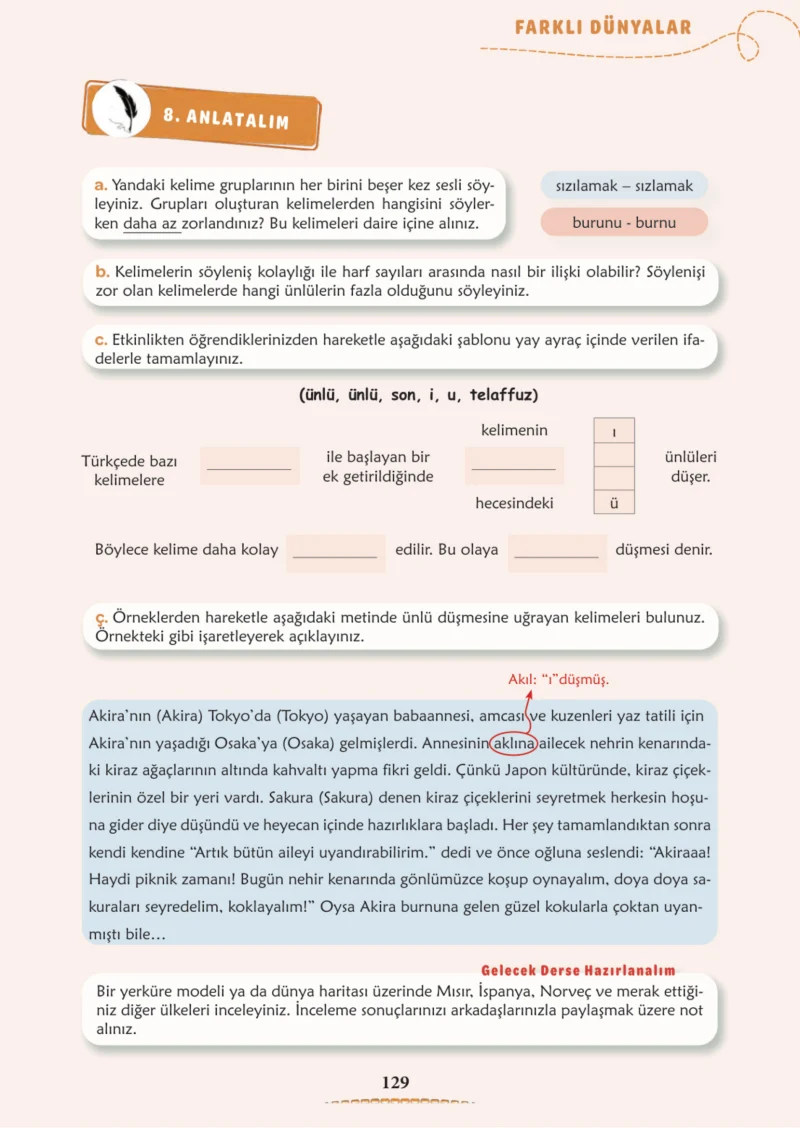 6. Sınıf Türkçe Ders Kitabı Cevapları Meb Yayınları 1. Kitap Sayfa 129