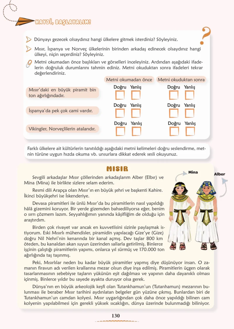 6. Sınıf Türkçe Ders Kitabı Cevapları Meb Yayınları 1. Kitap Sayfa 130