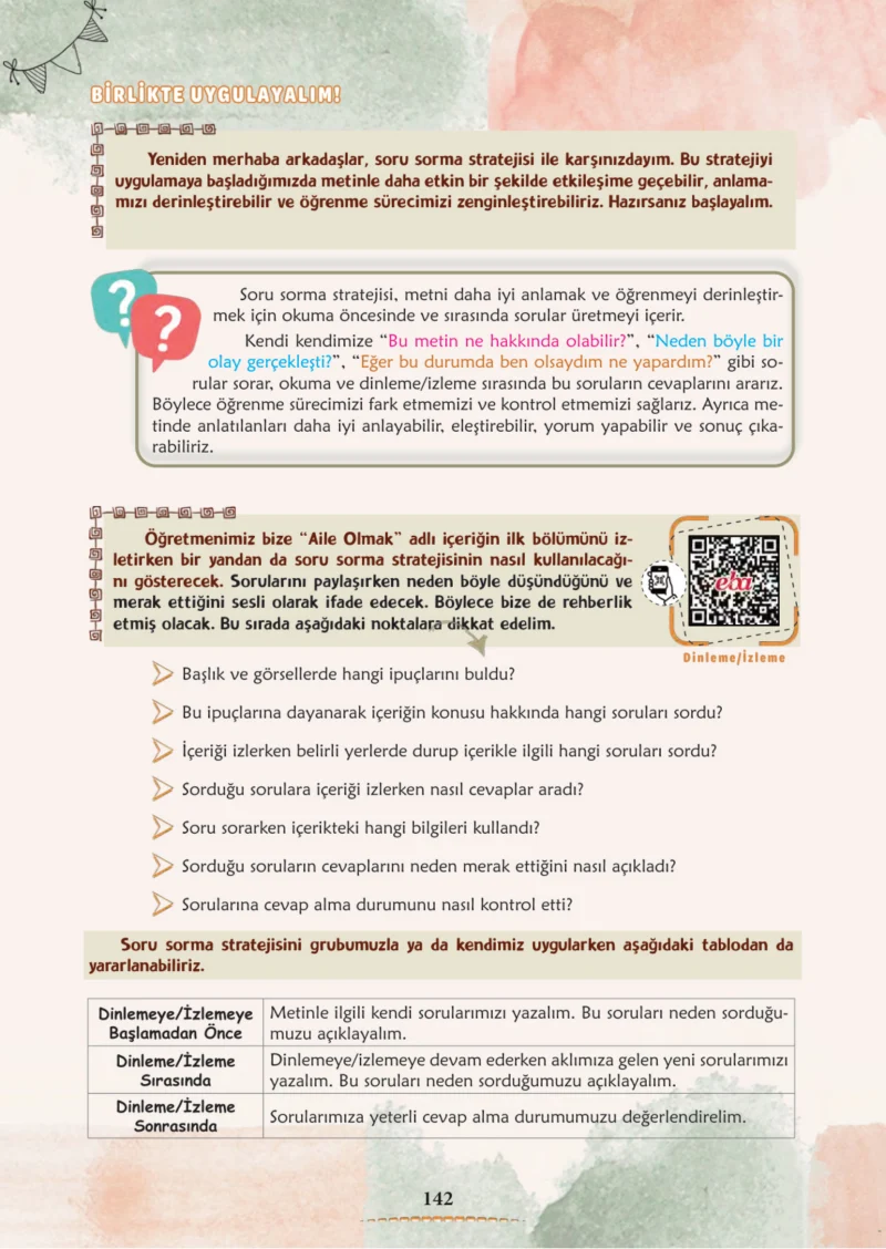 6. Sınıf Türkçe Ders Kitabı Cevapları Meb Yayınları 1. Kitap Sayfa 142