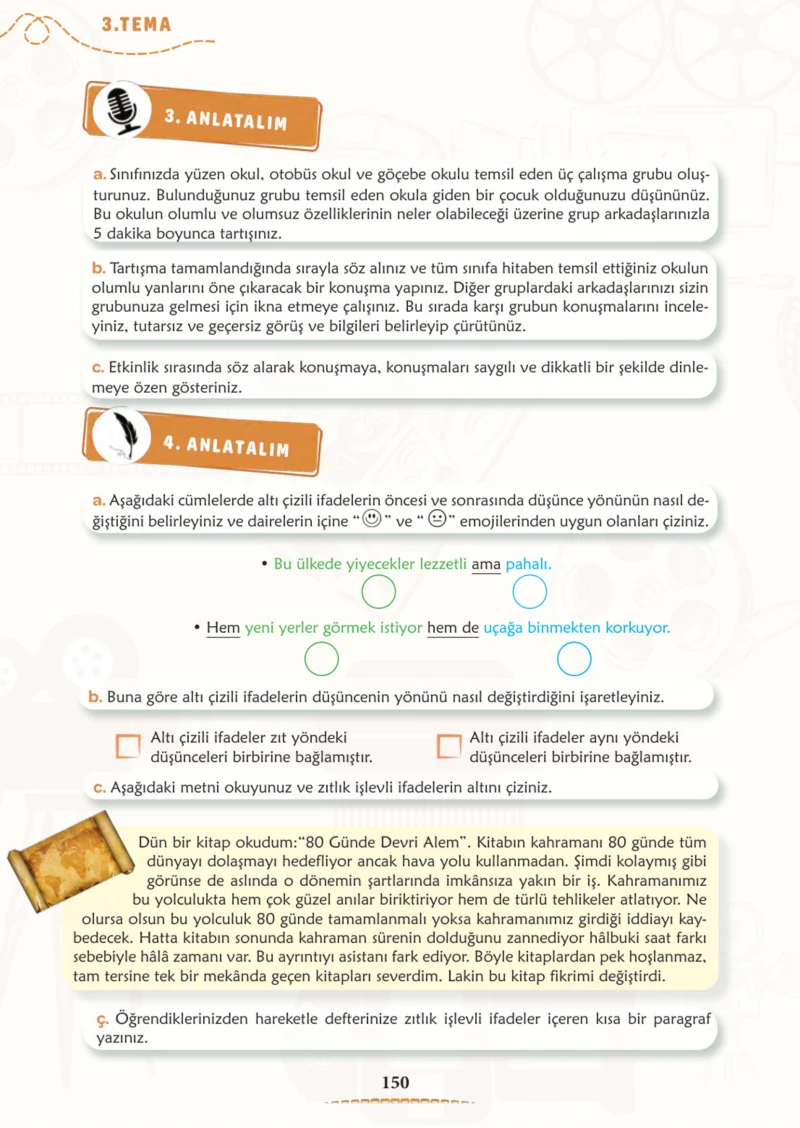 6. Sınıf Türkçe Ders Kitabı Cevapları Meb Yayınları 1. Kitap Sayfa 150