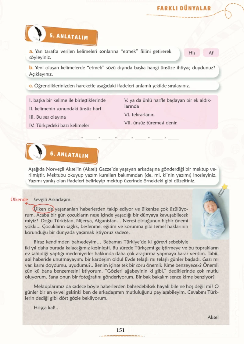 6. Sınıf Türkçe Ders Kitabı Cevapları Meb Yayınları 1. Kitap Sayfa 151