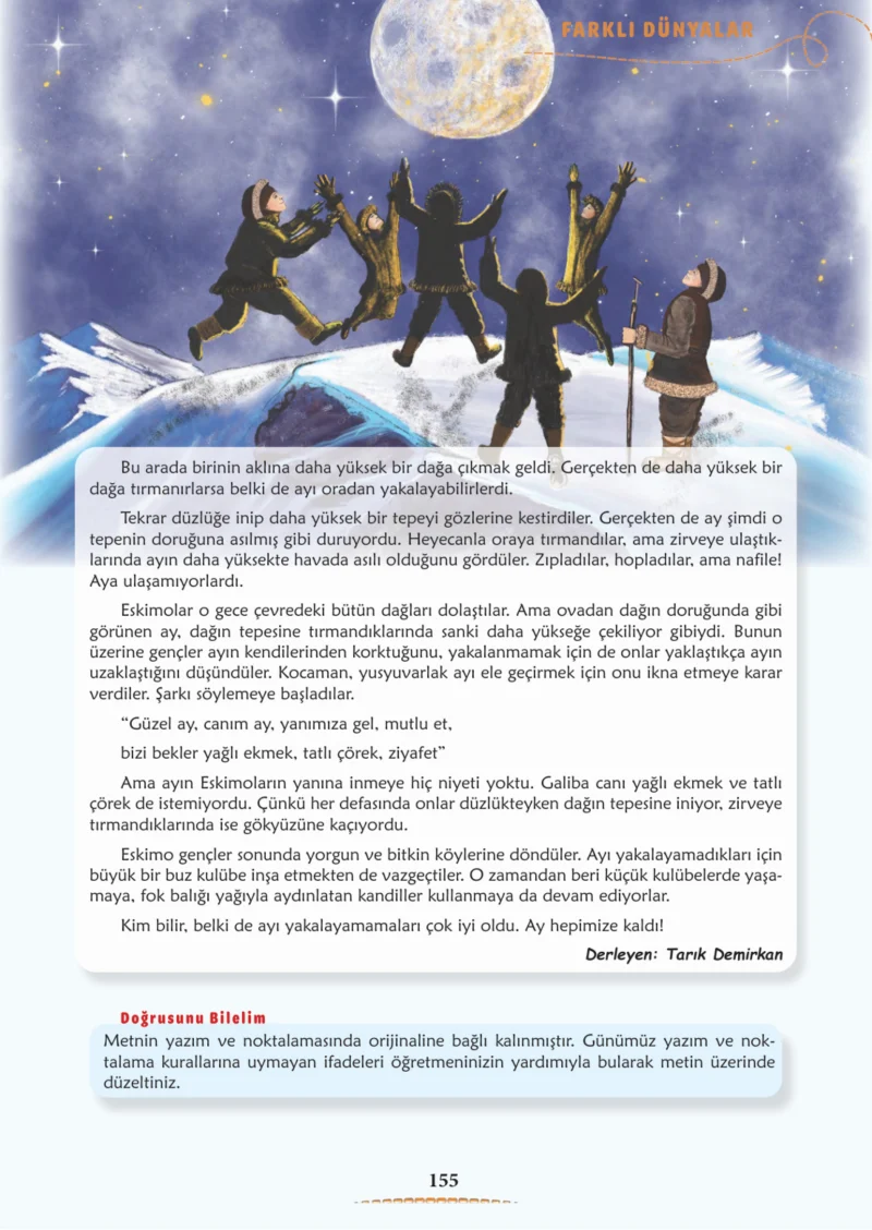 6. Sınıf Türkçe Ders Kitabı Cevapları Meb Yayınları 1. Kitap Sayfa 155