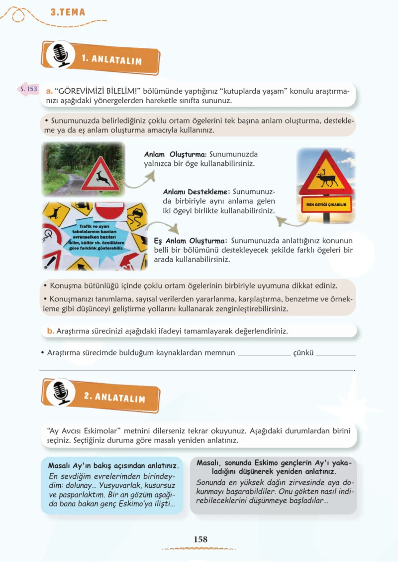 6. Sınıf Türkçe Ders Kitabı Cevapları Meb Yayınları 1. Kitap Sayfa 158
