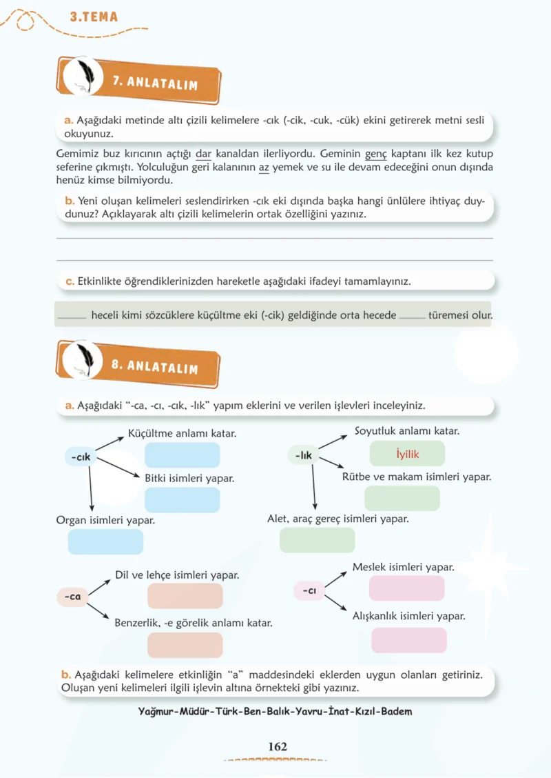 6. Sınıf Türkçe Ders Kitabı Cevapları Meb Yayınları 1. Kitap Sayfa 162