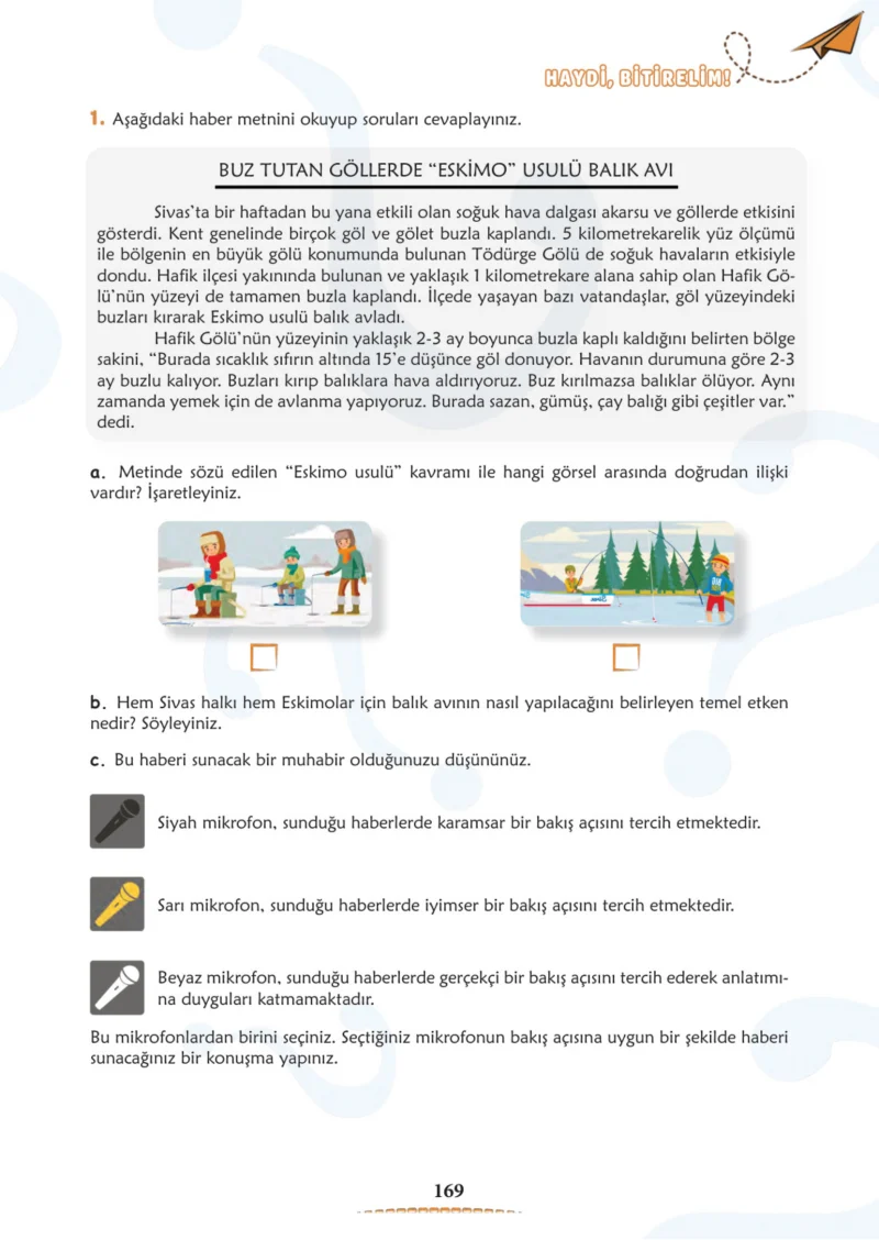 6. Sınıf Türkçe Ders Kitabı Cevapları Meb Yayınları 1. Kitap Sayfa 169