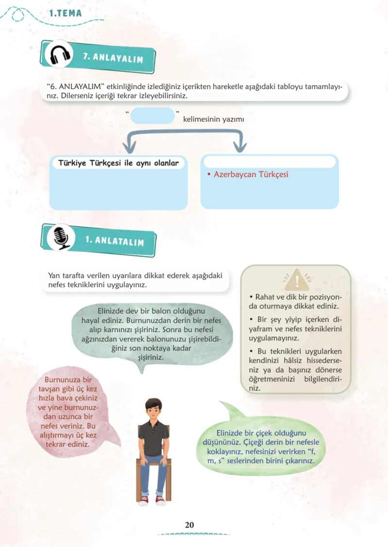 6. Sınıf Türkçe Ders Kitabı Cevapları Meb Yayınları 1. Kitap Sayfa 20