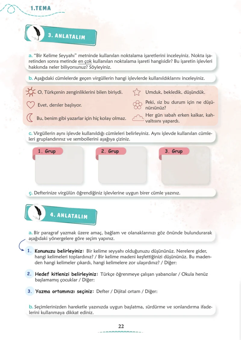 6. Sınıf Türkçe Ders Kitabı Cevapları Meb Yayınları 1. Kitap Sayfa 22