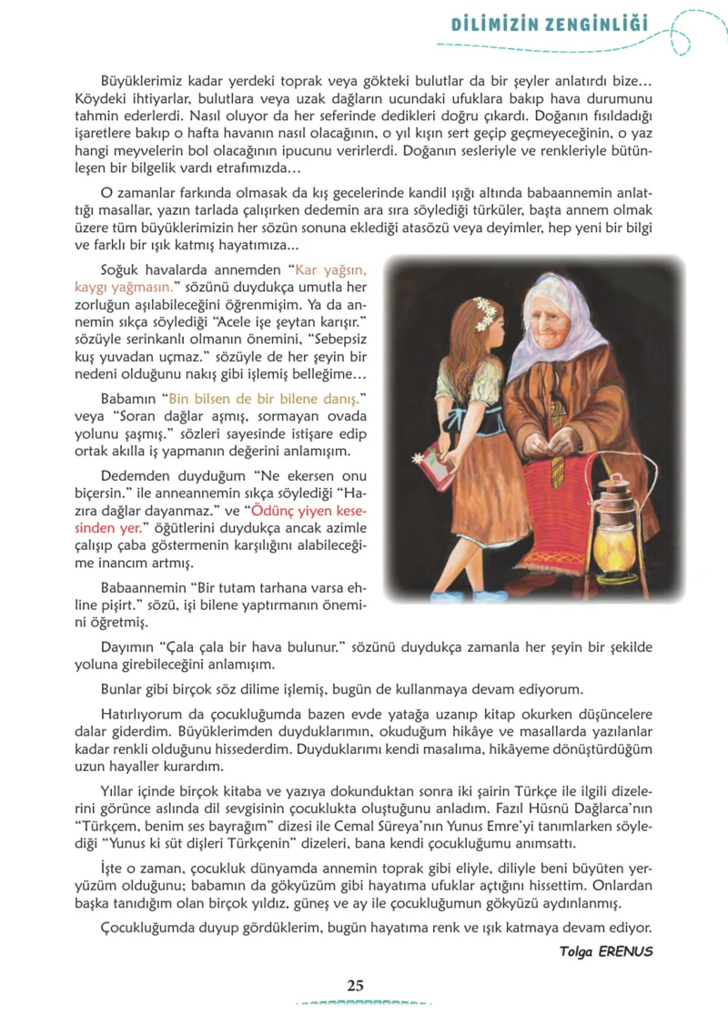 6. Sınıf Türkçe Ders Kitabı Cevapları Meb Yayınları 1. Kitap Sayfa 25