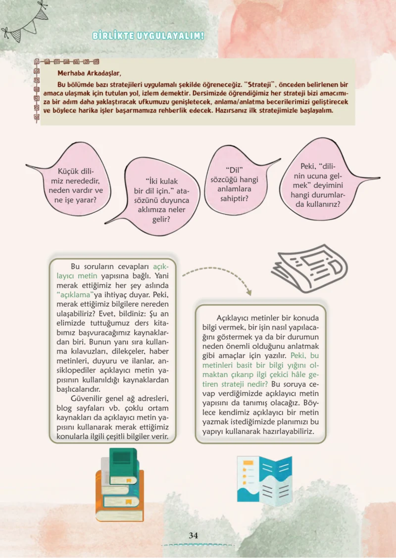 6. Sınıf Türkçe Ders Kitabı Cevapları Meb Yayınları 1. Kitap Sayfa 34