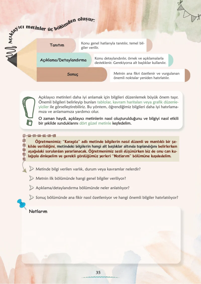6. Sınıf Türkçe Ders Kitabı Cevapları Meb Yayınları 1. Kitap Sayfa 35