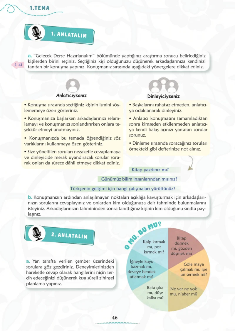 6. Sınıf Türkçe Ders Kitabı Cevapları Meb Yayınları 1. Kitap Sayfa 46
