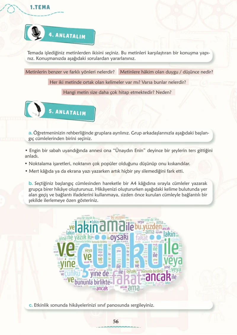 6. Sınıf Türkçe Ders Kitabı Cevapları Meb Yayınları 1. Kitap Sayfa 56