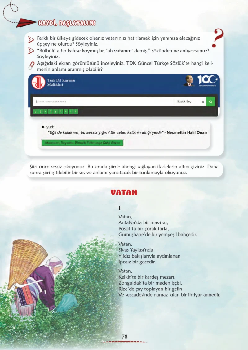 6. Sınıf Türkçe Ders Kitabı Cevapları Meb Yayınları 1. Kitap Sayfa 78