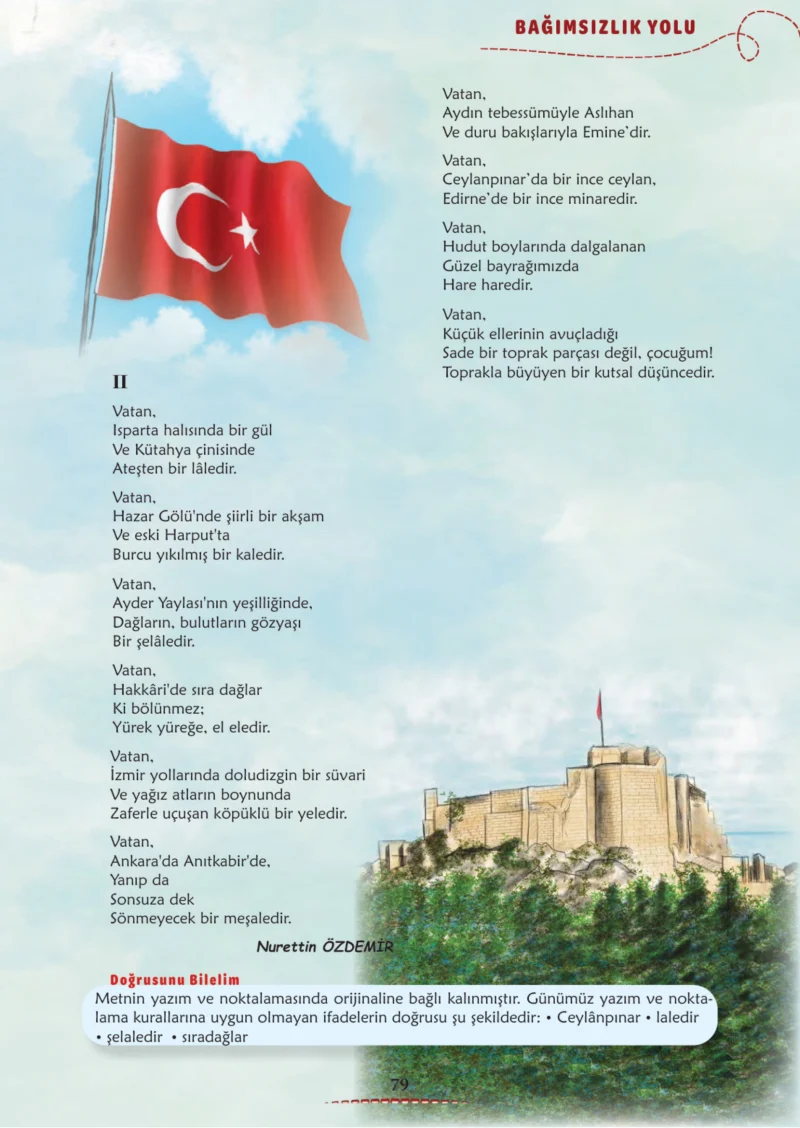 6. Sınıf Türkçe Ders Kitabı Cevapları Meb Yayınları 1. Kitap Sayfa 79