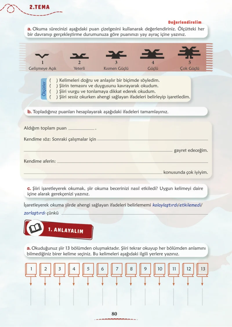 6. Sınıf Türkçe Ders Kitabı Cevapları Meb Yayınları 1. Kitap Sayfa 80