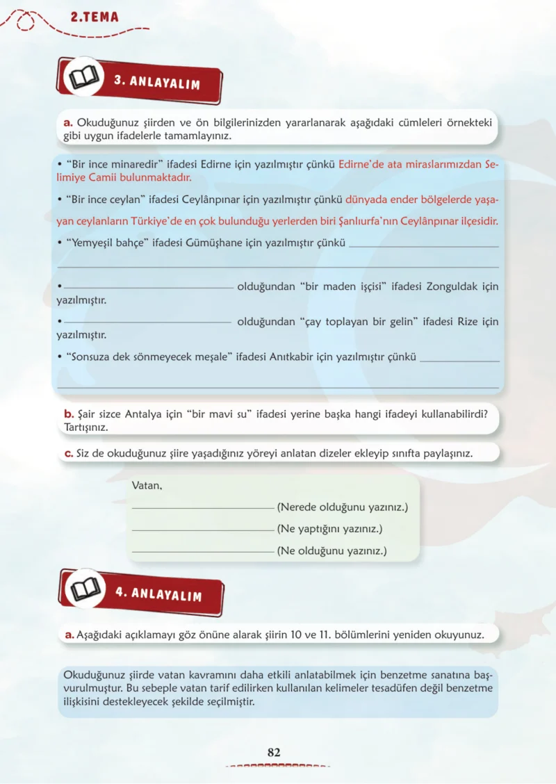 6. Sınıf Türkçe Ders Kitabı Cevapları Meb Yayınları 1. Kitap Sayfa 82