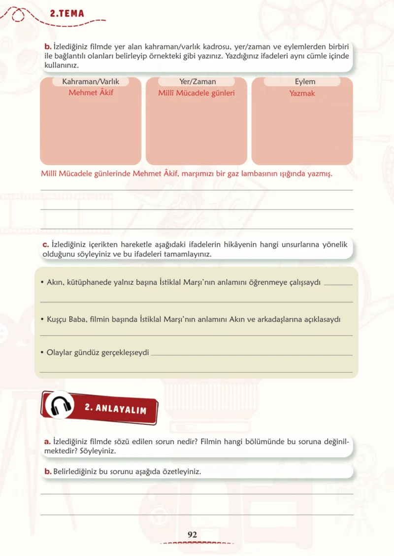 6. Sınıf Türkçe Ders Kitabı Cevapları Meb Yayınları 1. Kitap Sayfa 92