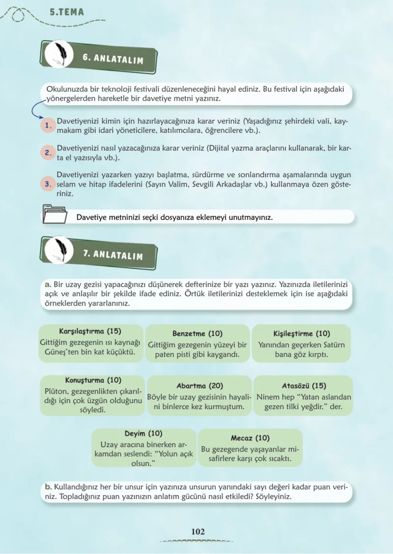 6. Sınıf Türkçe Ders Kitabı Cevapları Meb Yayınları 2. Kitap Sayfa 102