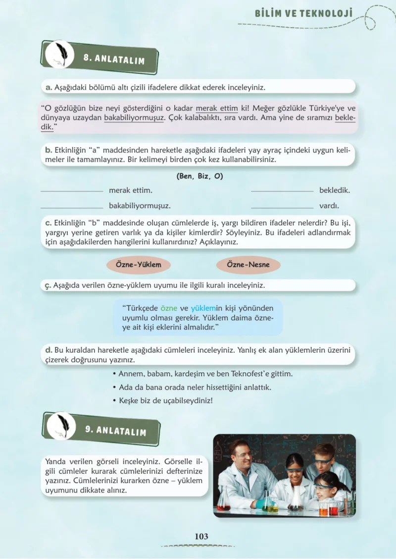 6. Sınıf Türkçe Ders Kitabı Cevapları Meb Yayınları 2. Kitap Sayfa 103