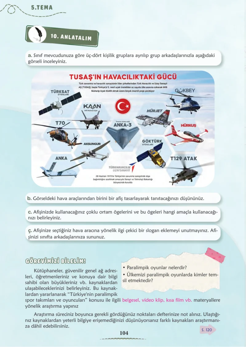 6. Sınıf Türkçe Ders Kitabı Cevapları Meb Yayınları 2. Kitap Sayfa 104