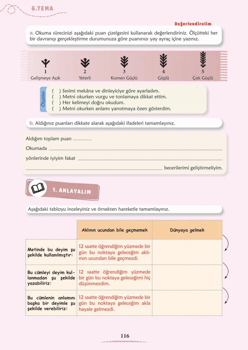 6. Sınıf Türkçe Ders Kitabı Cevapları Meb Yayınları 2. Kitap Sayfa 116