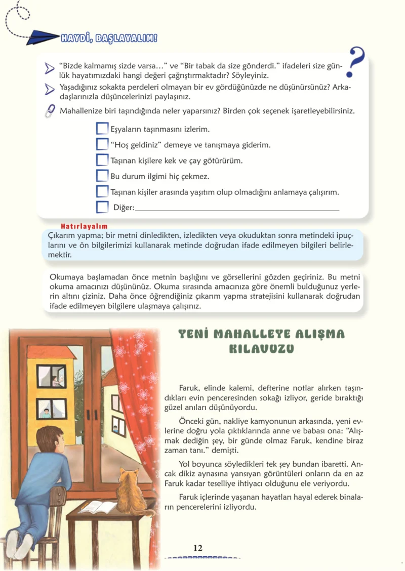 6. Sınıf Türkçe Ders Kitabı Cevapları Meb Yayınları 2. Kitap Sayfa 12