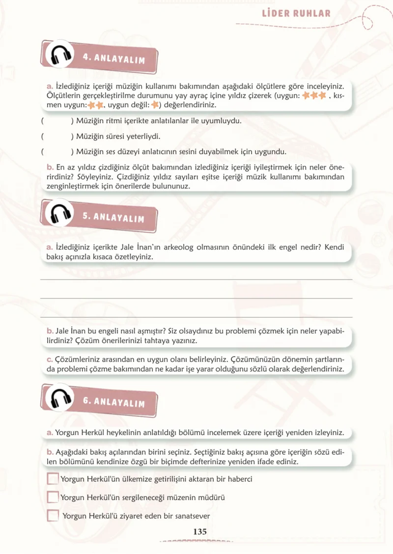 6. Sınıf Türkçe Ders Kitabı Cevapları Meb Yayınları 2. Kitap Sayfa 135