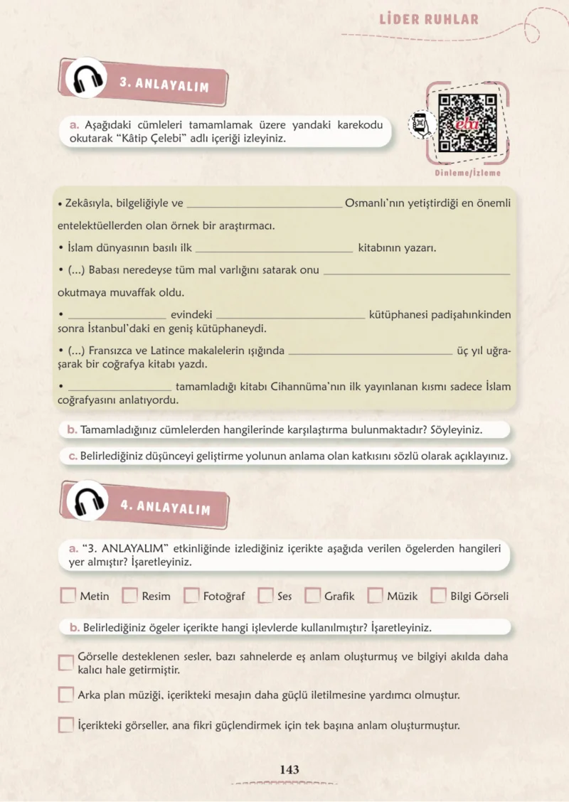 6. Sınıf Türkçe Ders Kitabı Cevapları Meb Yayınları 2. Kitap Sayfa 143