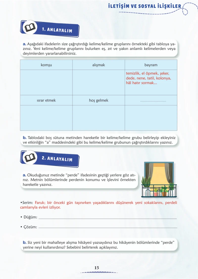 6. Sınıf Türkçe Ders Kitabı Cevapları Meb Yayınları 2. Kitap Sayfa 15