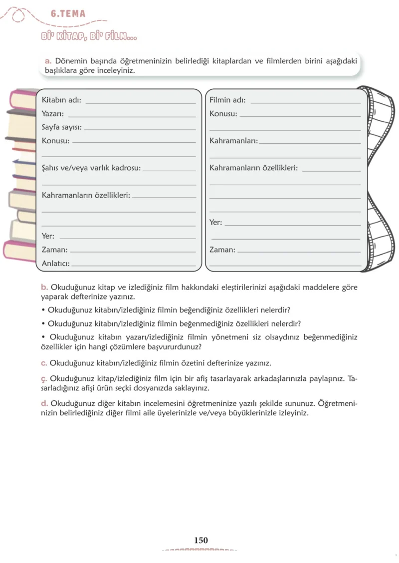 6. Sınıf Türkçe Ders Kitabı Cevapları Meb Yayınları 2. Kitap Sayfa 150