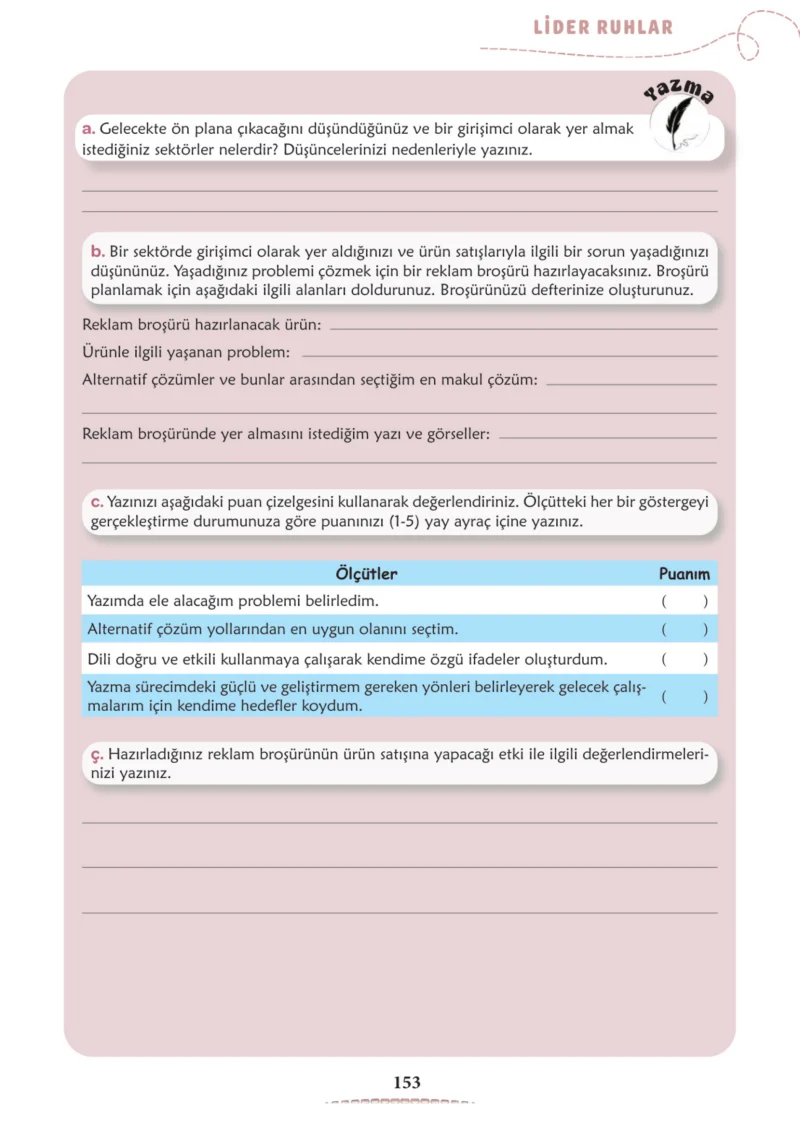 6. Sınıf Türkçe Ders Kitabı Cevapları Meb Yayınları 2. Kitap Sayfa 153