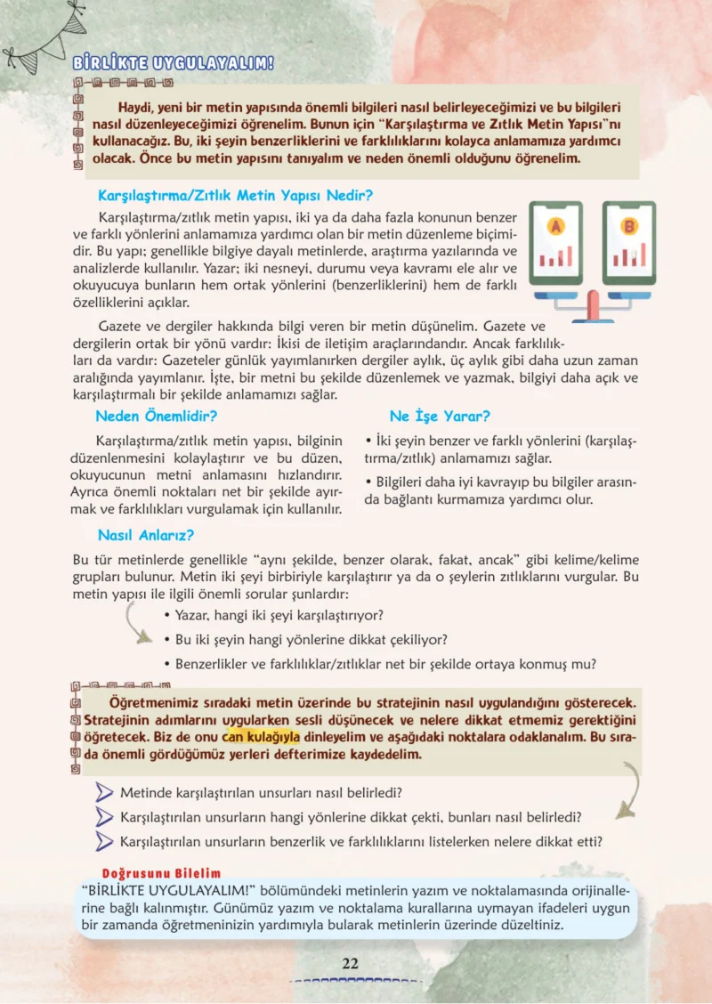 6. Sınıf Türkçe Ders Kitabı Cevapları Meb Yayınları 2. Kitap Sayfa 22