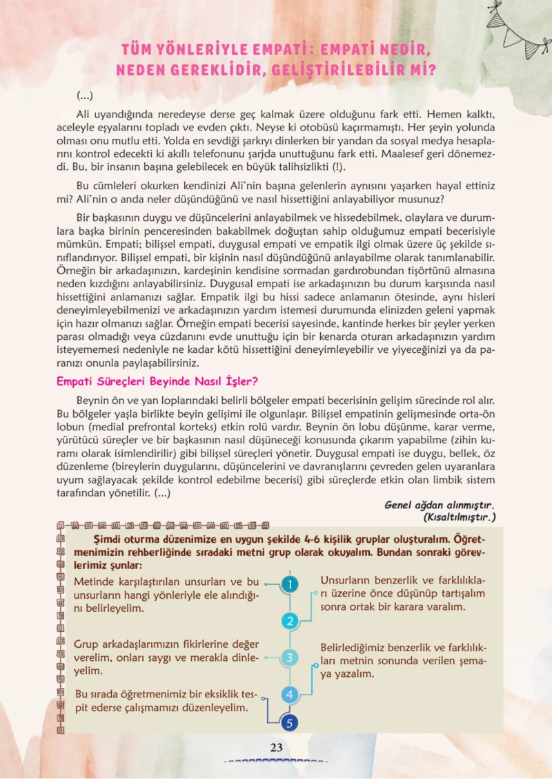 6. Sınıf Türkçe Ders Kitabı Cevapları Meb Yayınları 2. Kitap Sayfa 23