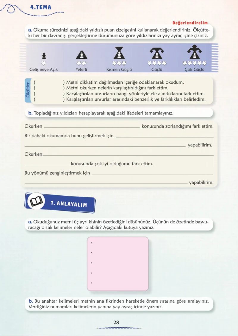 6. Sınıf Türkçe Ders Kitabı Cevapları Meb Yayınları 2. Kitap Sayfa 28