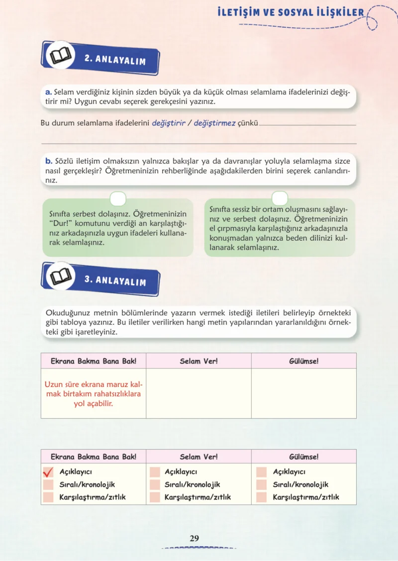 6. Sınıf Türkçe Ders Kitabı Cevapları Meb Yayınları 2. Kitap Sayfa 29