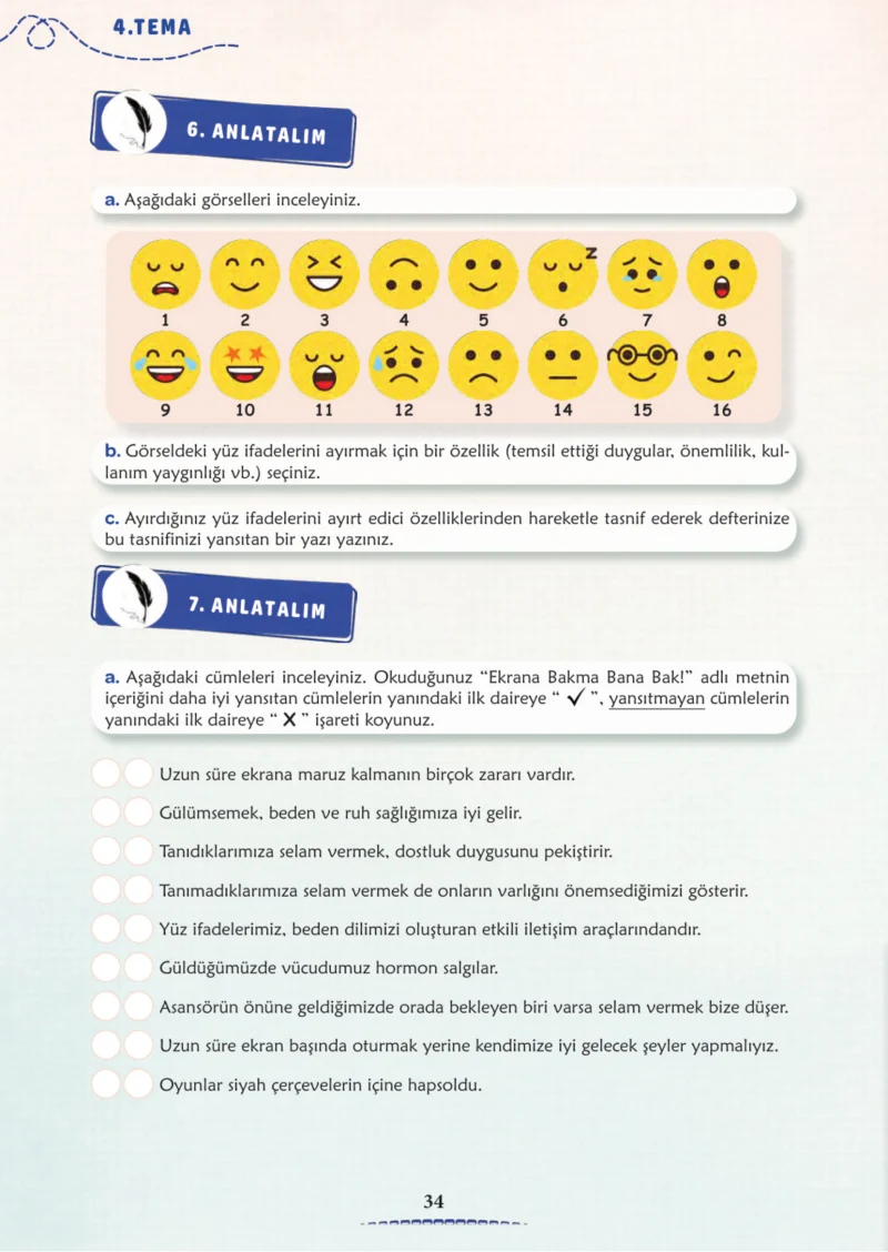 6. Sınıf Türkçe Ders Kitabı Cevapları Meb Yayınları 2. Kitap Sayfa 34