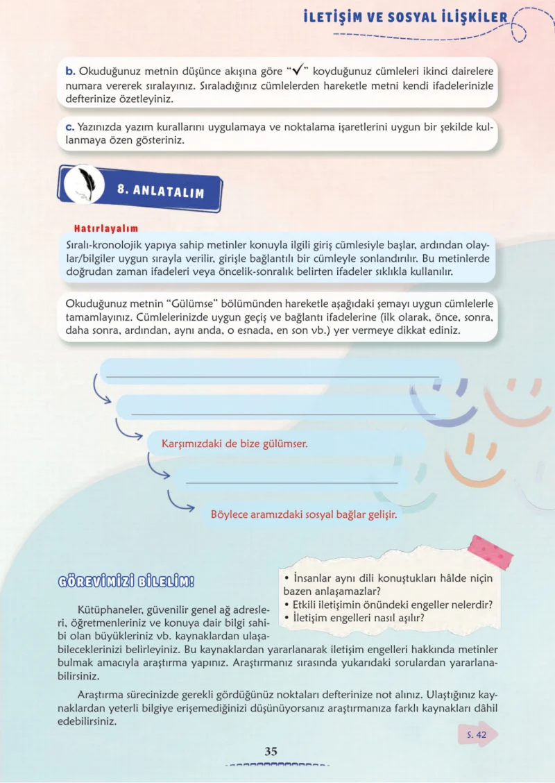 6. Sınıf Türkçe Ders Kitabı Cevapları Meb Yayınları 2. Kitap Sayfa 35