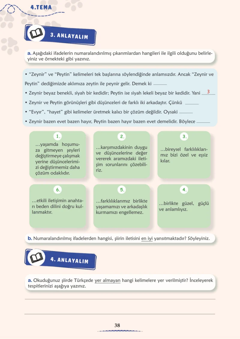 6. Sınıf Türkçe Ders Kitabı Cevapları Meb Yayınları 2. Kitap Sayfa 38