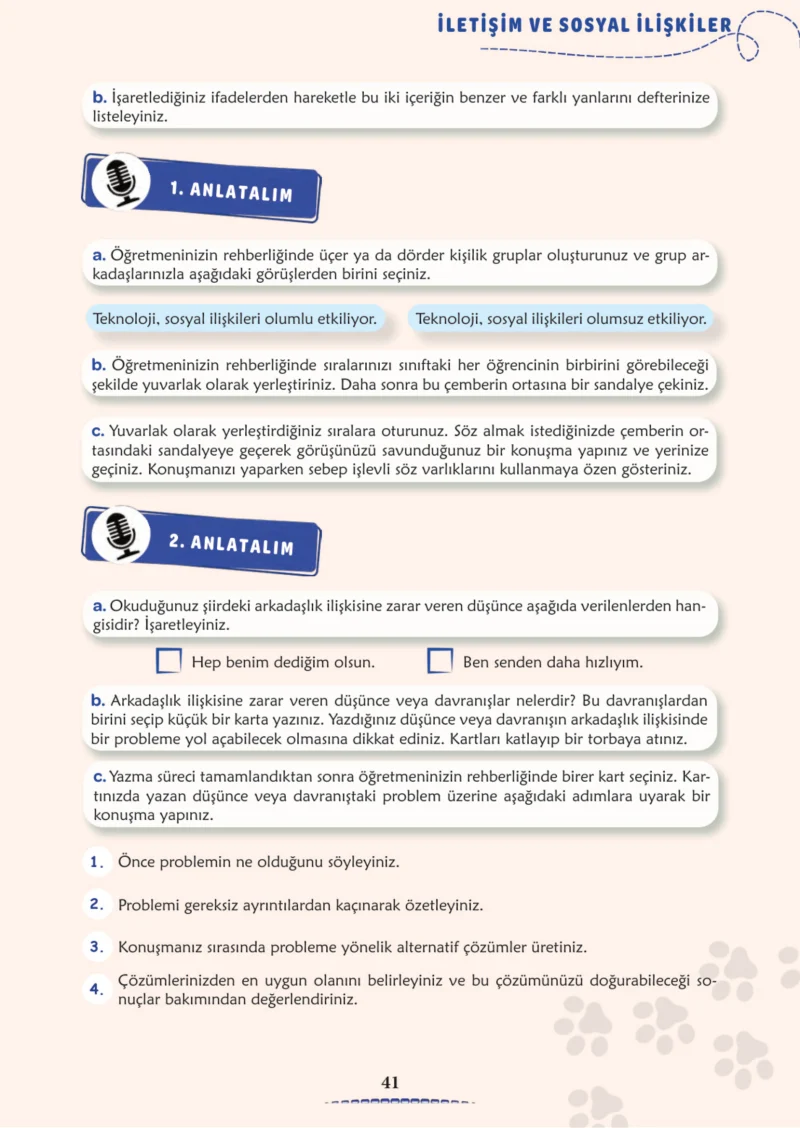 6. Sınıf Türkçe Ders Kitabı Cevapları Meb Yayınları 2. Kitap Sayfa 41