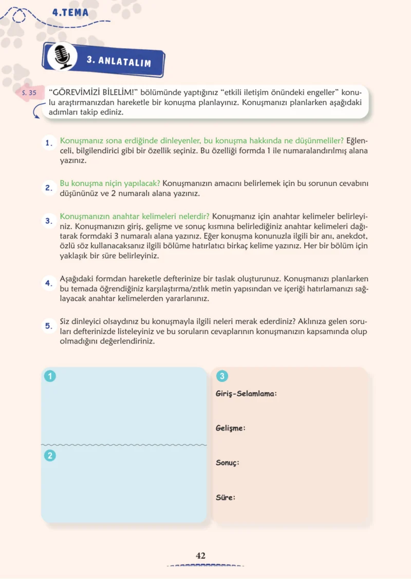 6. Sınıf Türkçe Ders Kitabı Cevapları Meb Yayınları 2. Kitap Sayfa 42